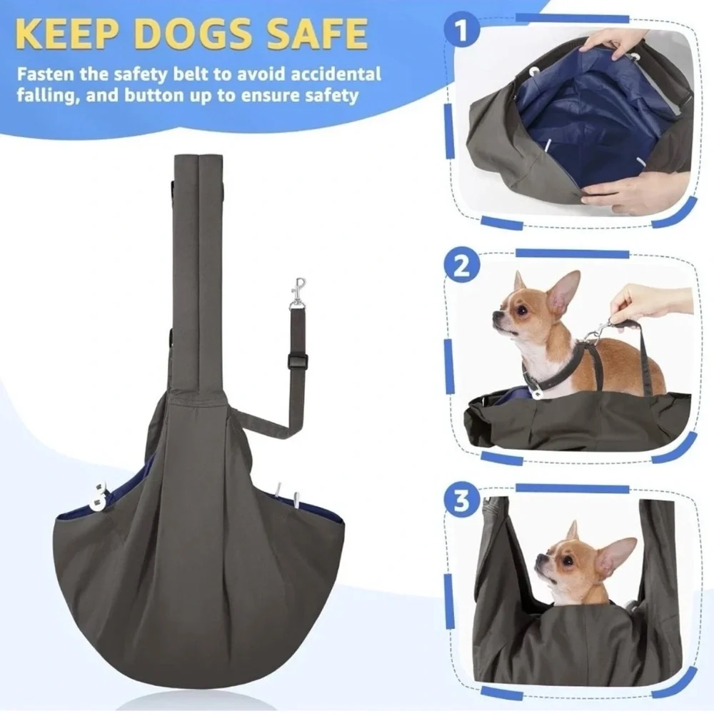 Slow ton Dog or cat Carrier Sling Gray medium